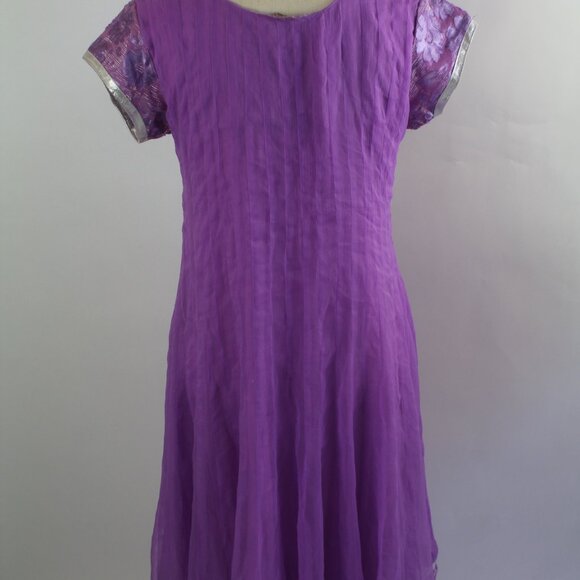 Purple Long Tunic with Design Small - Made in India - Picture 10 of 14